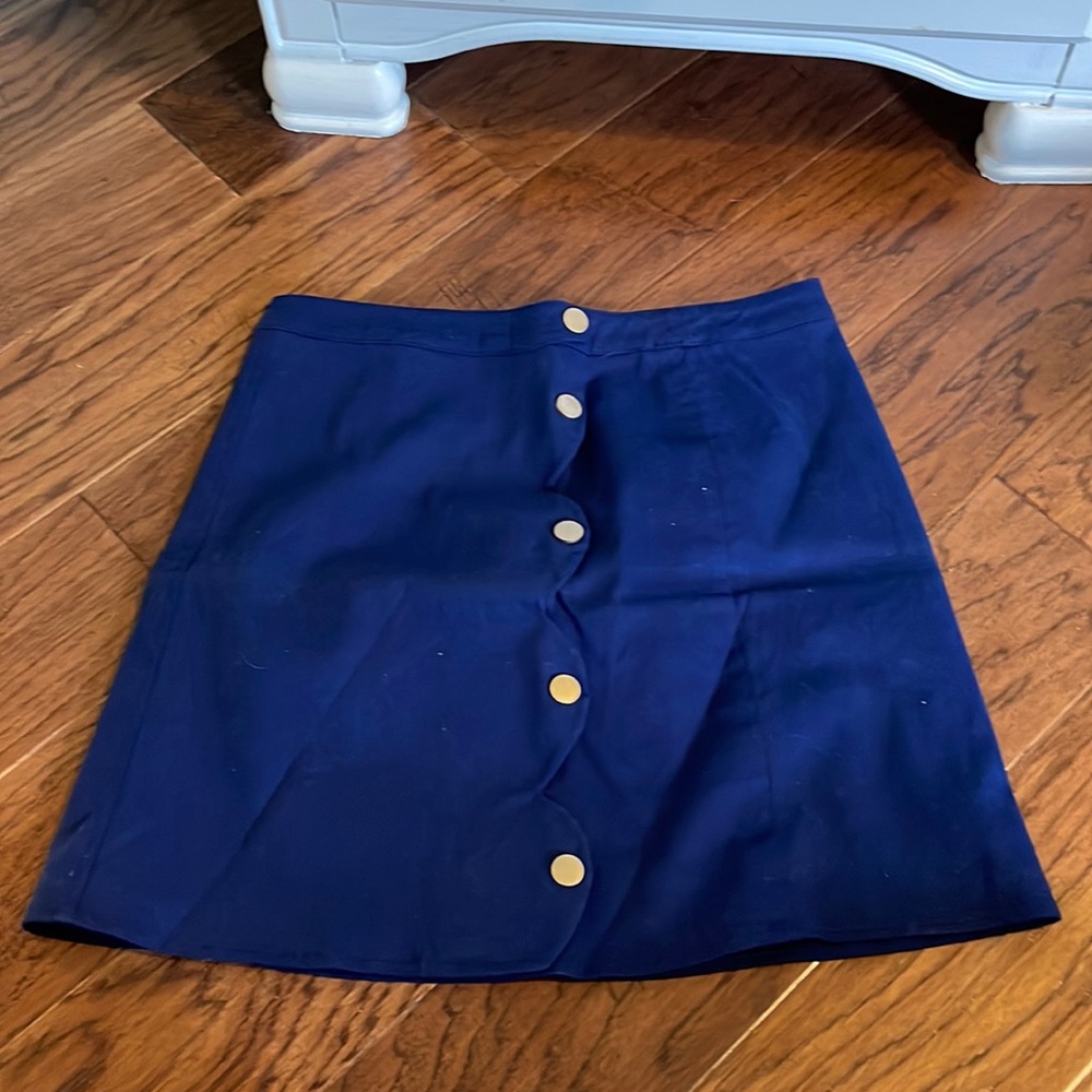 scallop button up skirt